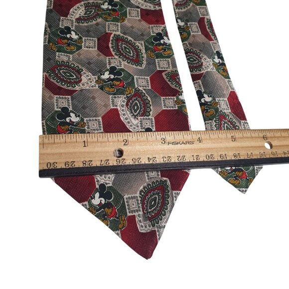 Vintage Mickey Co Disney Atlas Design Silk Tie Gothenburg Sweden Mouse Designer - Picture 3 of 5